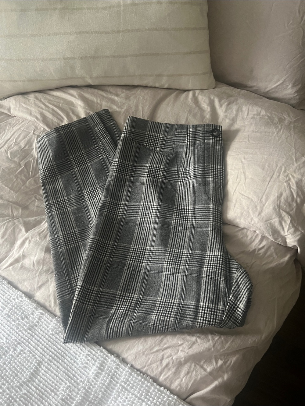 Classic Gray Plaid Women’s Dress Pants